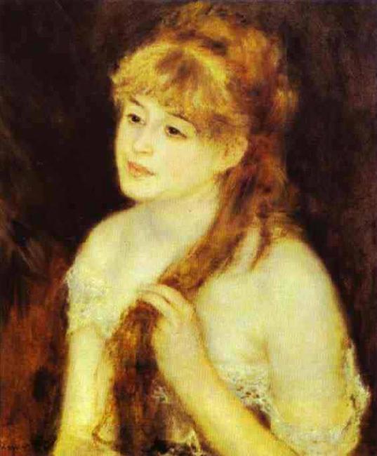 Pierre-Auguste Renoir Young Woman Braiding Her Hair France oil painting art